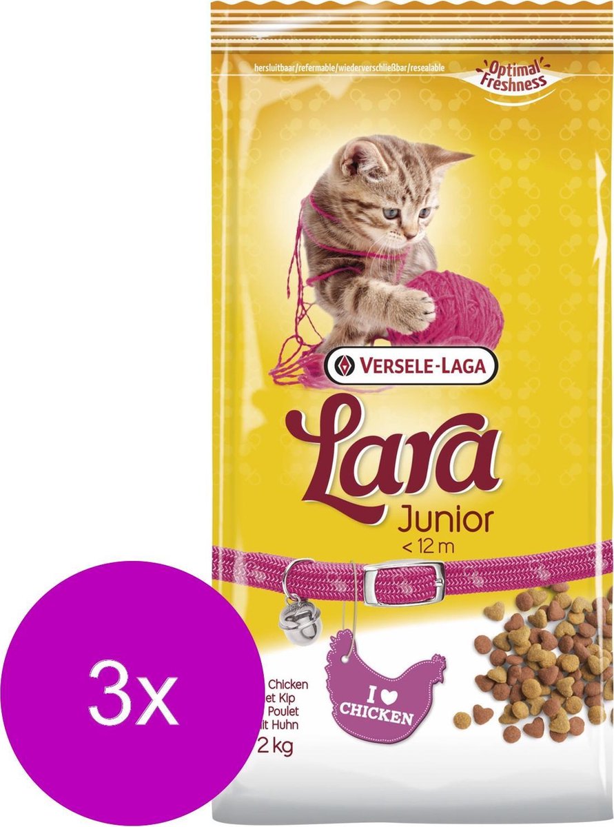 Lara Junior Kip - Kattenvoer - 3 x 2 kg