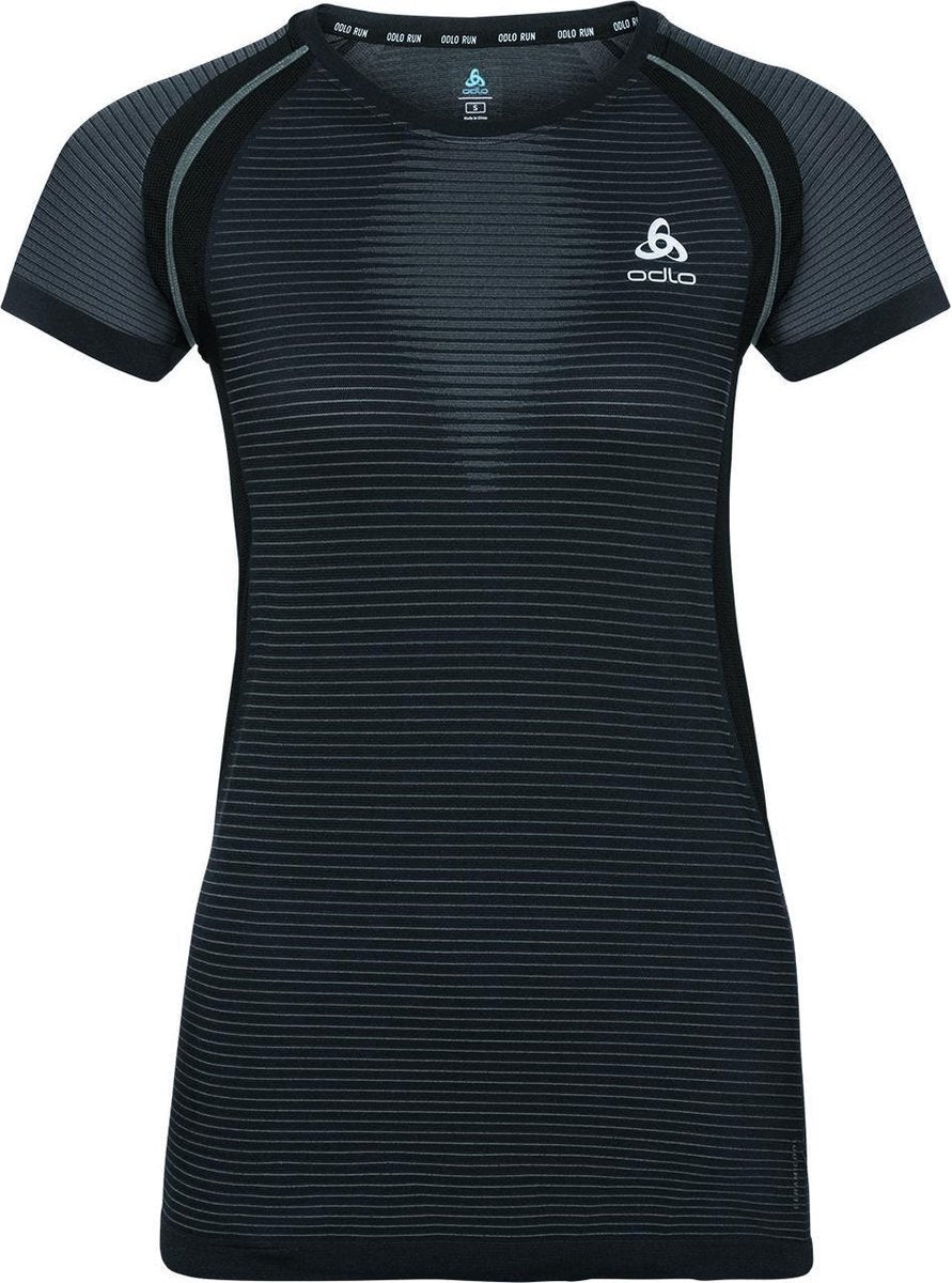 Odlo BL TOP Crew neck s/s Ceramicool PRO Black/Odlo Graphite Grey - Maat S