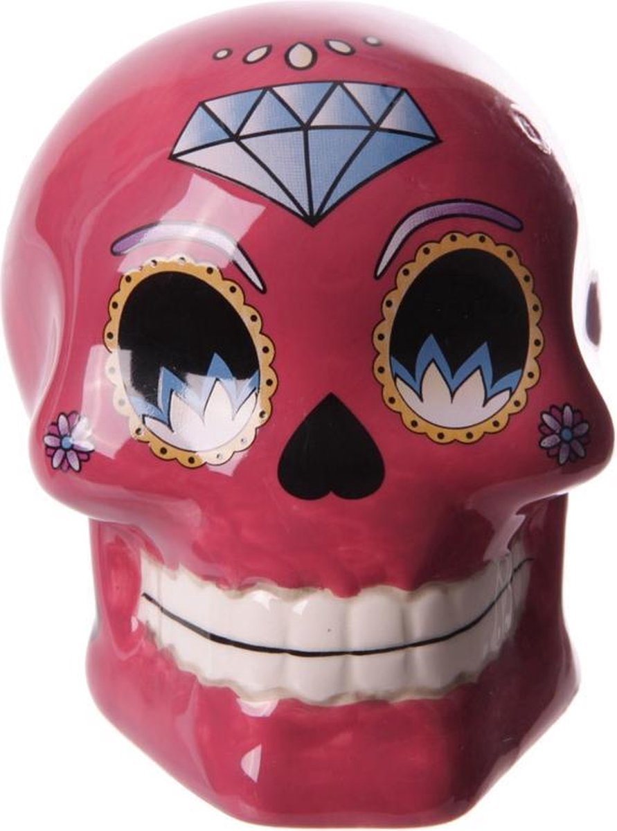 Spaarpot schedel roze 15 cm