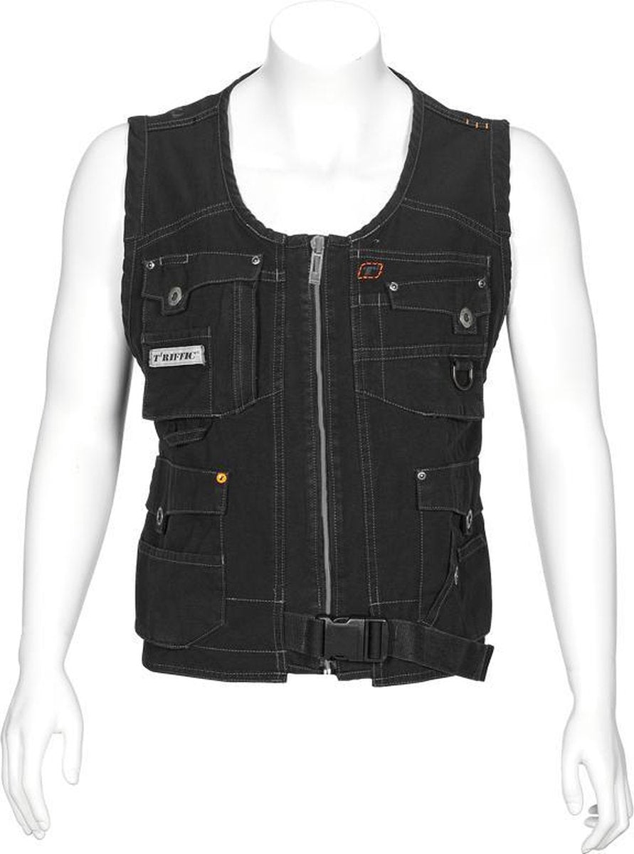 T'RIFFIC® STORM Werkgilet Canvas washed 100% katoen Zwart size 2XL