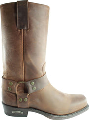 Sendra 1918 Pete Bruin Dames Heren Biker Basic Western Cowboylaars Vierkante neus Beetje Schuine Hak Vast Sierspoor Treklussen Echt Leer Maat 37