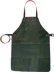 BBQ Schort - Leer - 81x56cm - Army-groen