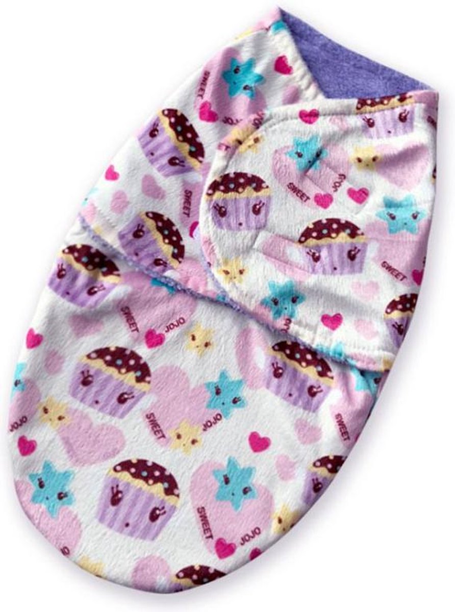 Newborn Baby winter inbakerdoek fleece cupcakes | Inbakerdeken pasgeborene newborn