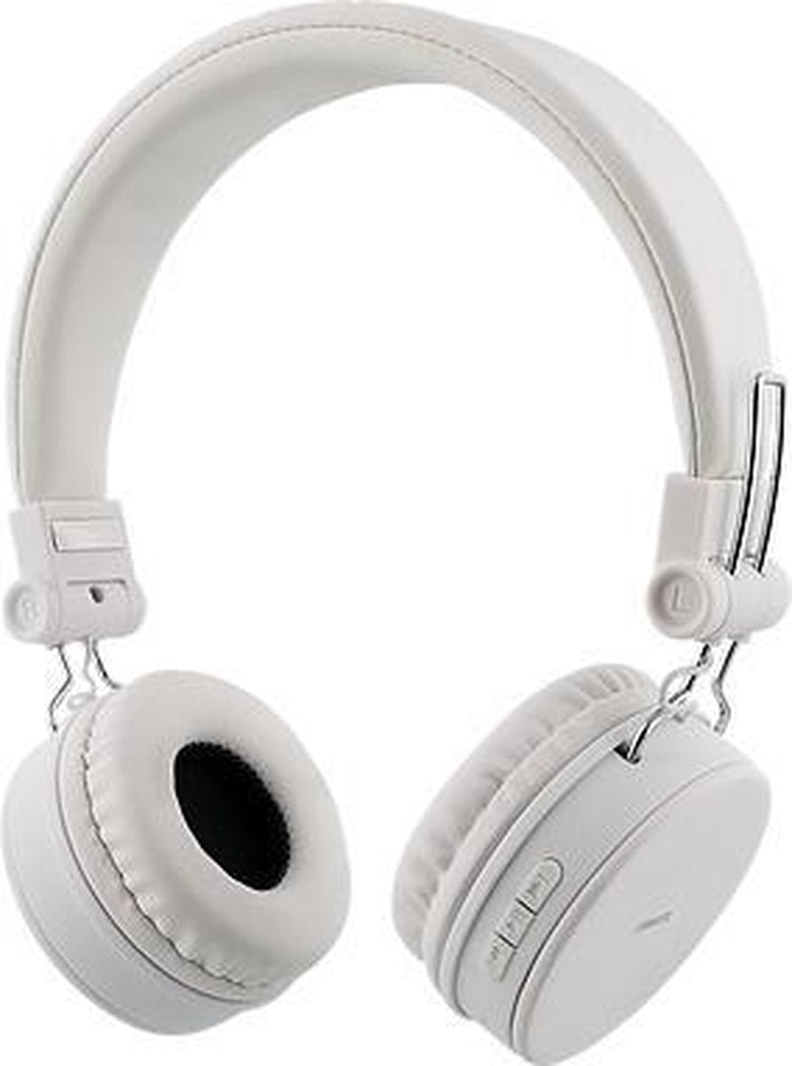 STREETZ HL-427 Bluetooth on-ear koptelefoon met microfoon en control buttons - 22 uur speeltijd - Wit