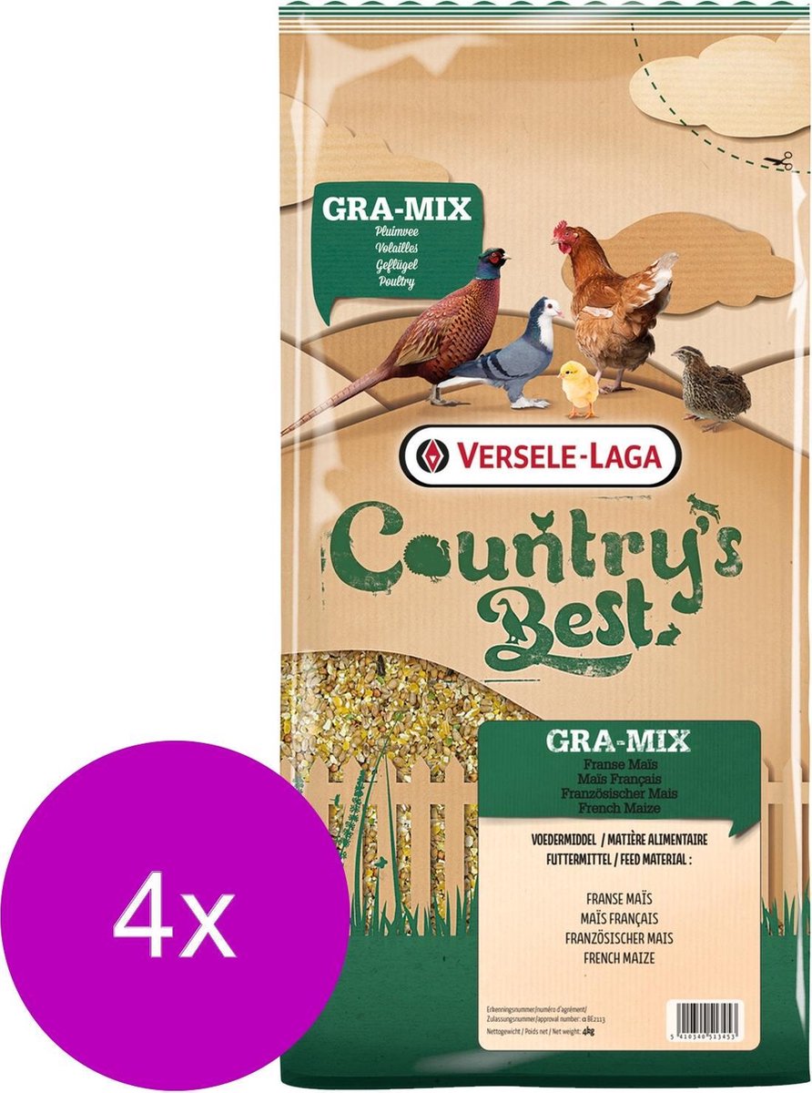 Versele-Laga Country`s Best Mais - Franse Crips - Pluimveevoer - 4 x 4 kg