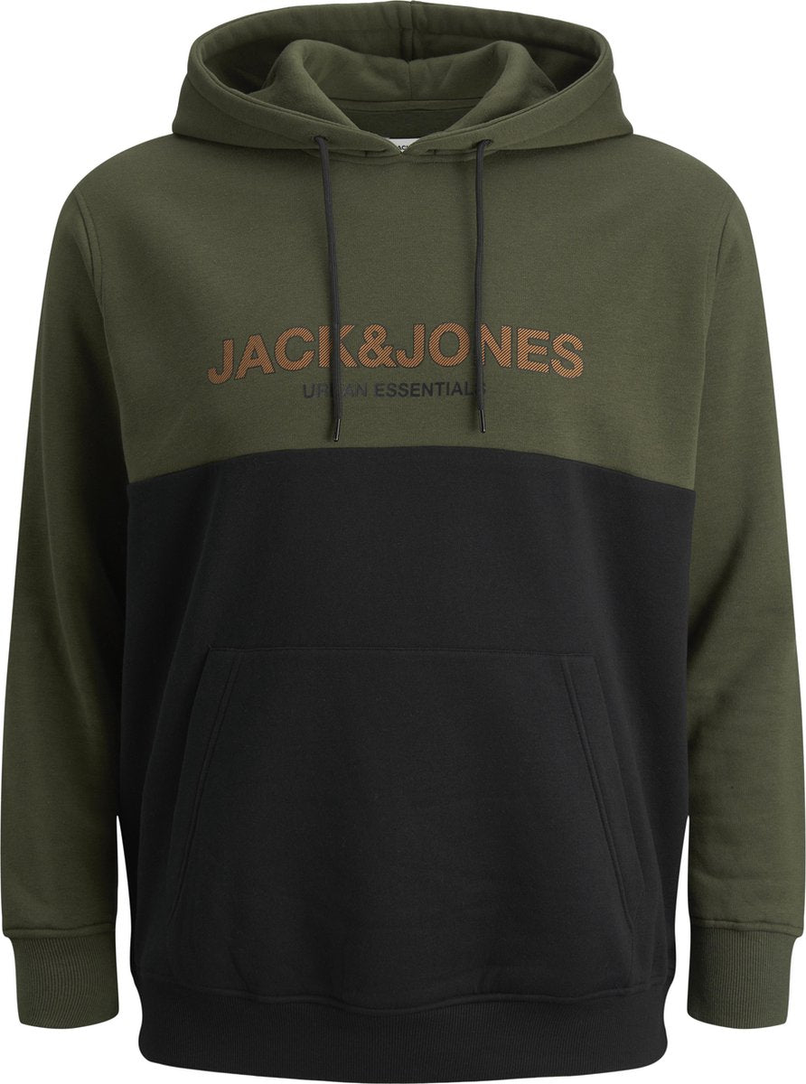 JACK&JONES PLUS SIZE JJEURBAN BLOCKING SWEAT HOOD PS Heren Trui - Maat EU2XL