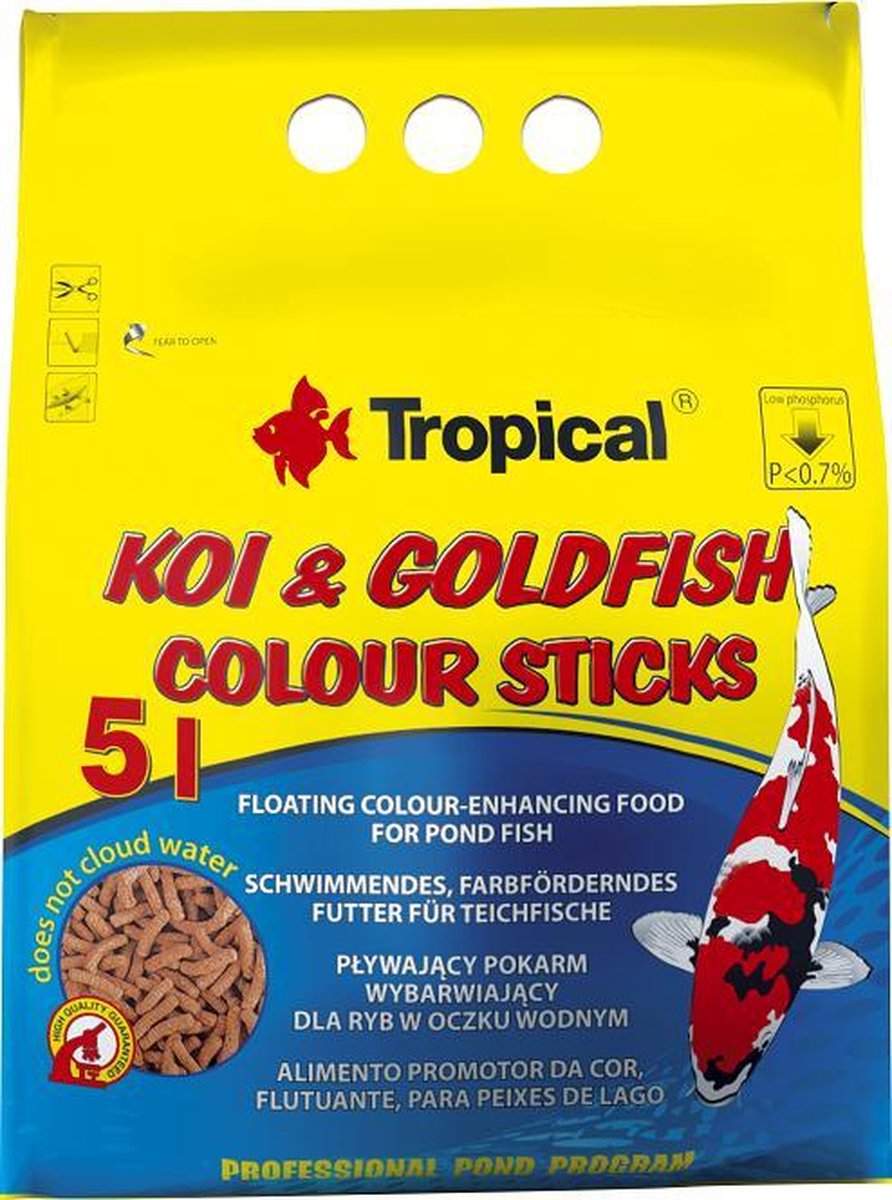 Tropical Koi & Goudvis Colour Sticks | 5 Liter | Vijvervoer