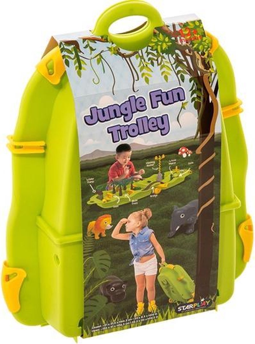 Starplay Jungle Fun Trolley - Groen -  Kinderen -  Waterpret - Inklapbaar - Trolley - Waterbaan - Strand - Camping - Vakantie