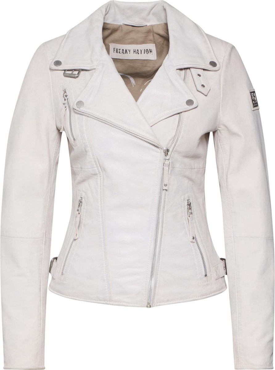 Freaky Nation tussenjas bikerprincess Wit-S