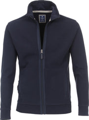 Redmond heren vest katoen - met rits - donkerblauw structuur -  Maat: 3XL