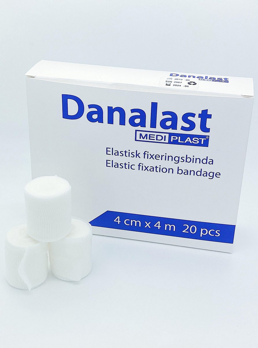 Danalast Elastisch Fixatiewindsel 4cm x 4m - Doos 20 Stuks