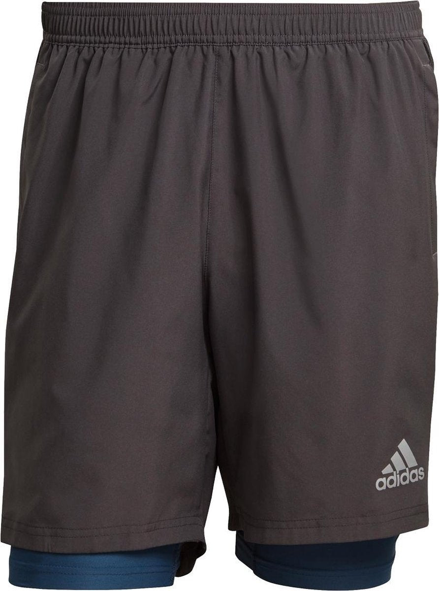 adidas - Own The Run Short 7inch - Grijs - Heren - maat  XL