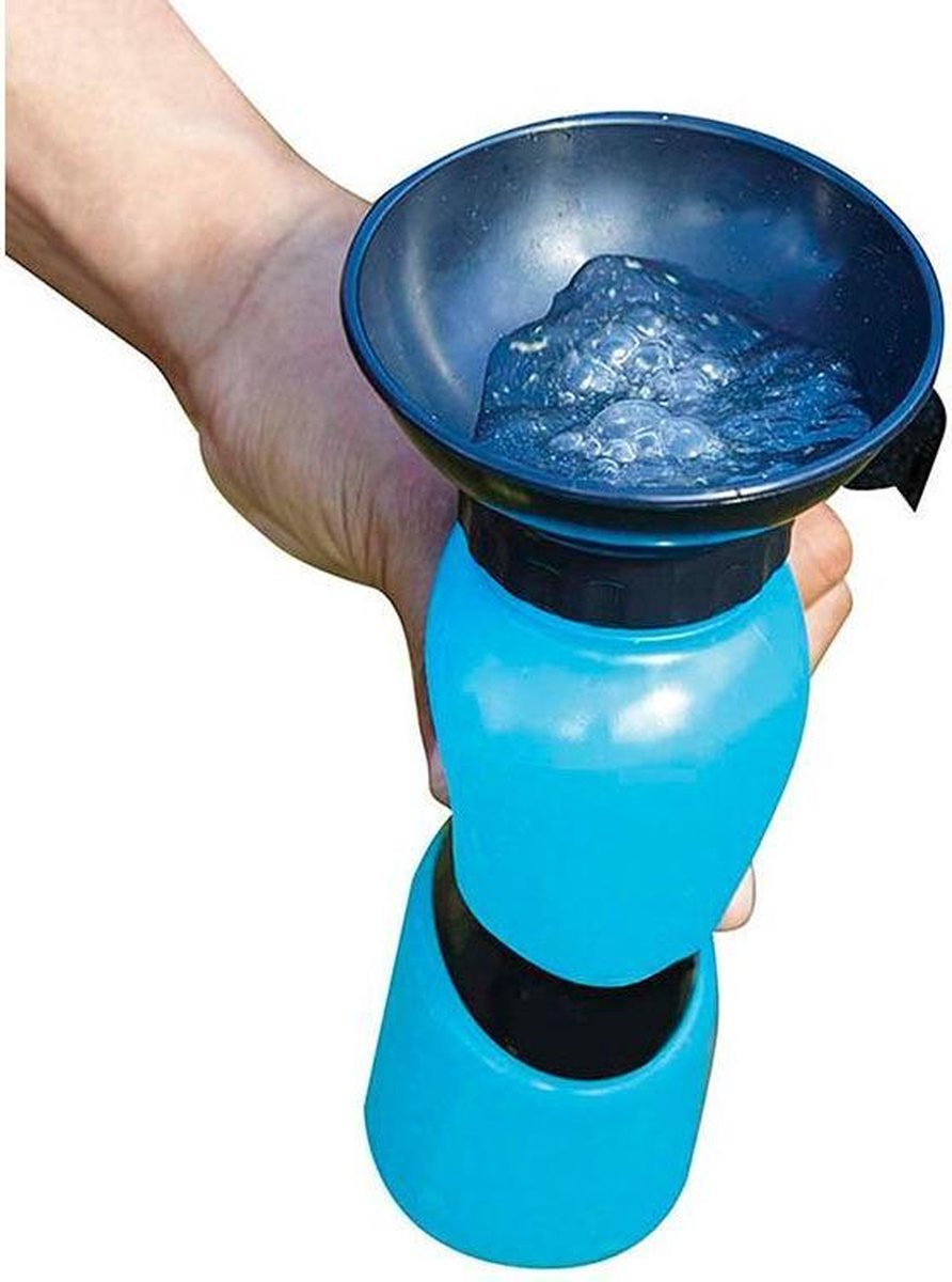 Shopaxo Honden Drinkfles - Drinkfontein - Onderweg - Reizen - Uitlaten - Bidon - Dagje weg - Waterfles - Blauw - Drinkwell - Petsafe - Waterfontein -hond - Drinkfontein