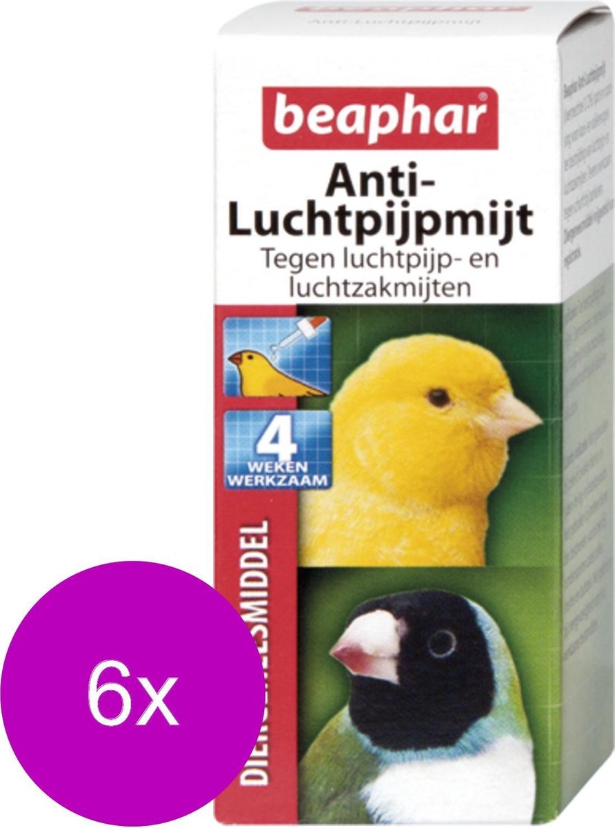 Beaphar Anti Luchtpijpmijt - Vogelapotheek - 6 x 10 ml