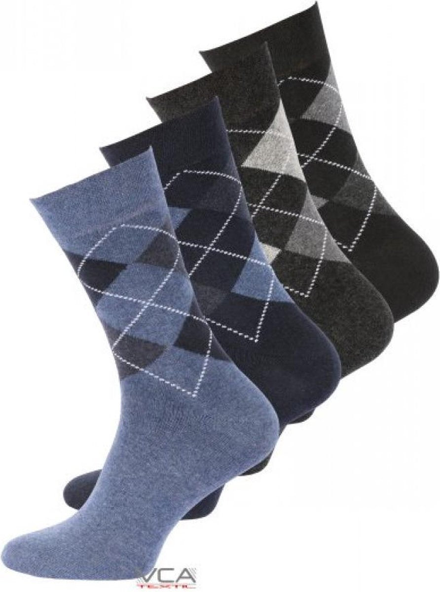 Vincent Creation ® herensokken met ruit - 5-pack - 43/46