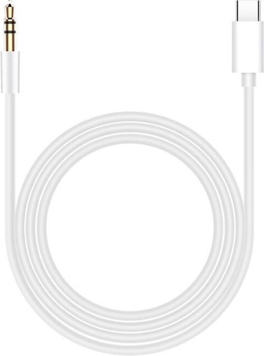 Usb C naar Audio Aux - 1m lang - Auto Kabel USB C naar Aux - Wit