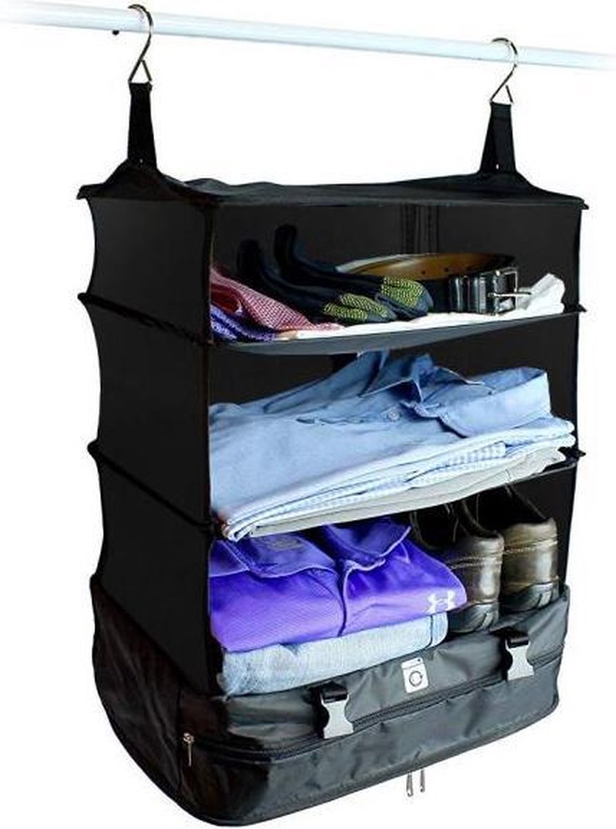 MikaMax Koffer Organizer - Travel Organizer - Kleren Ophangen - Handige Reisaccessoire - 39 x 22 x 51 cm
