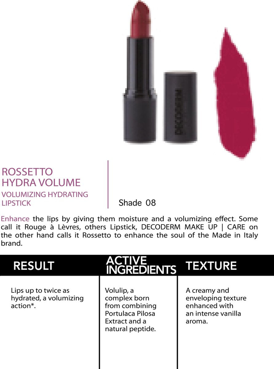 ROSSETTO HYDRA VOLUME 08 VOLUMIZING HYDRATING LIPSTICK 4ML