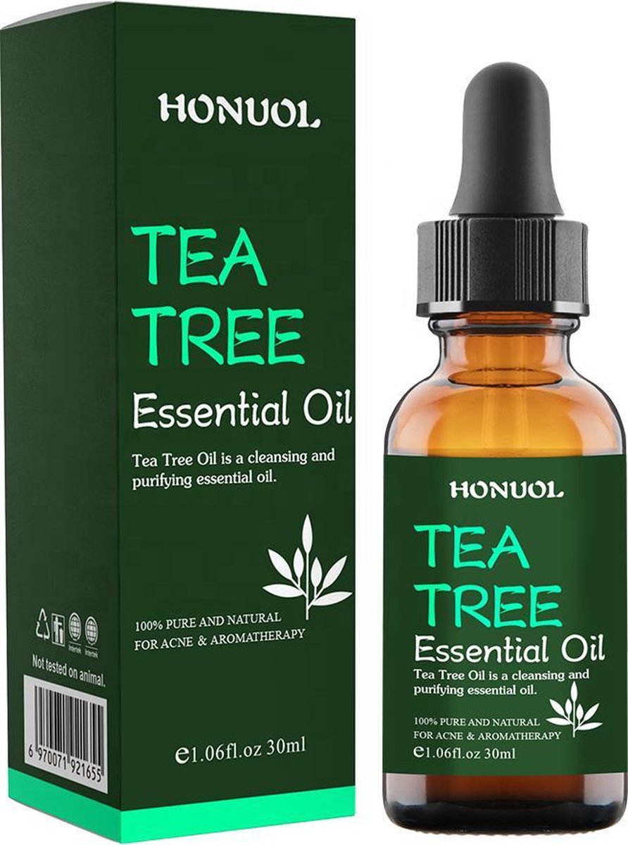 Honuol Premium Tea tree olie - 100% Puur en Natuurlijk - 30 ML - Tea Tree Oil - Gezicht - Huid - Haar - Tea Tree Olie Kalknagel -