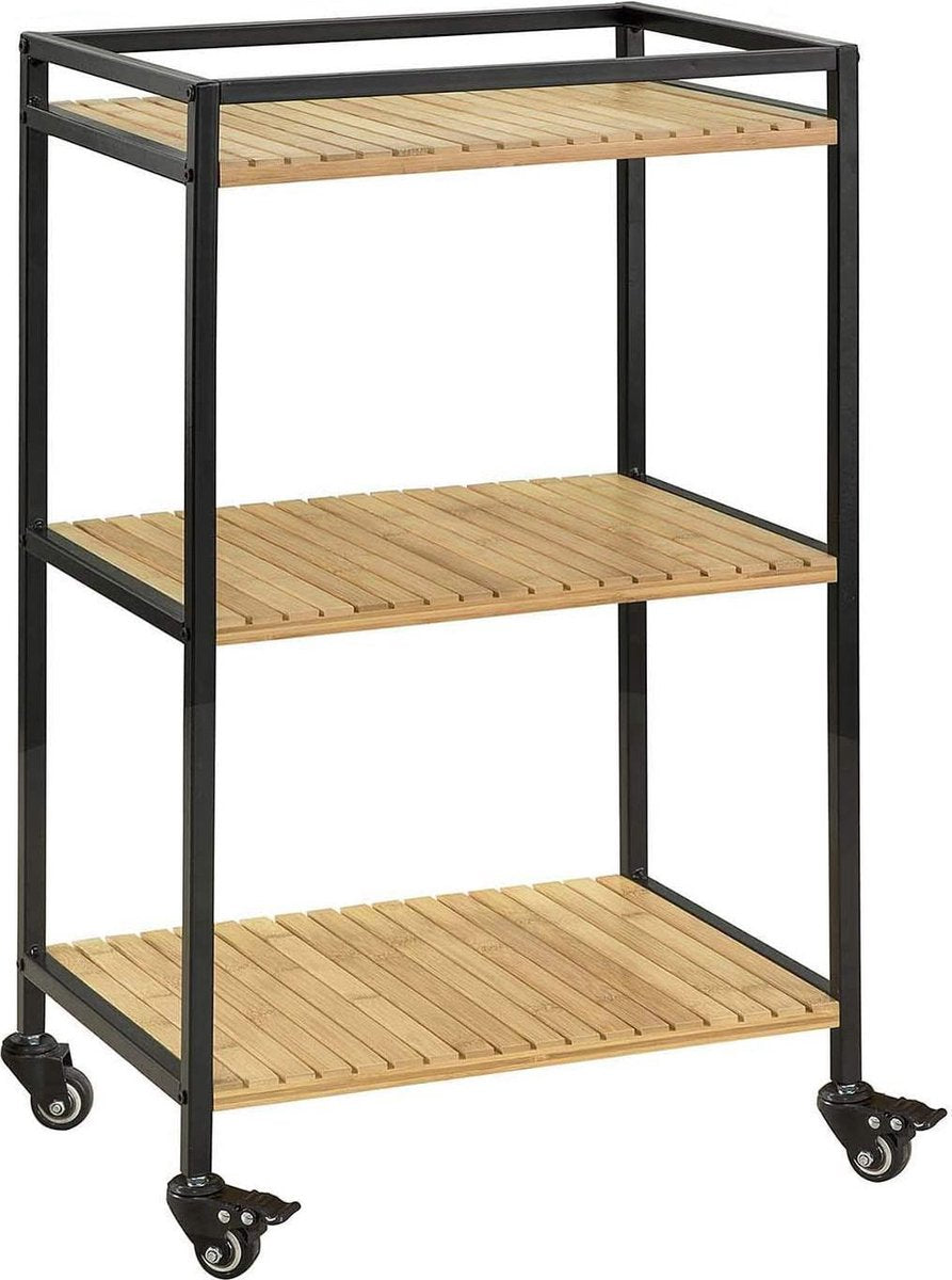 Simpletrade Keukentrolley - Serveerwagen - 3 legplanken - Bamboe - 47x78x33 cm