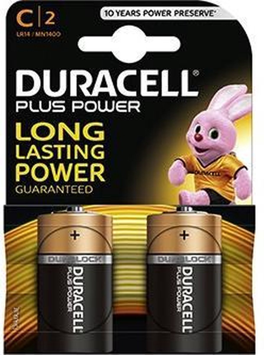 Duracell Plus Power Duralock C2 Duo Pack Mn1400