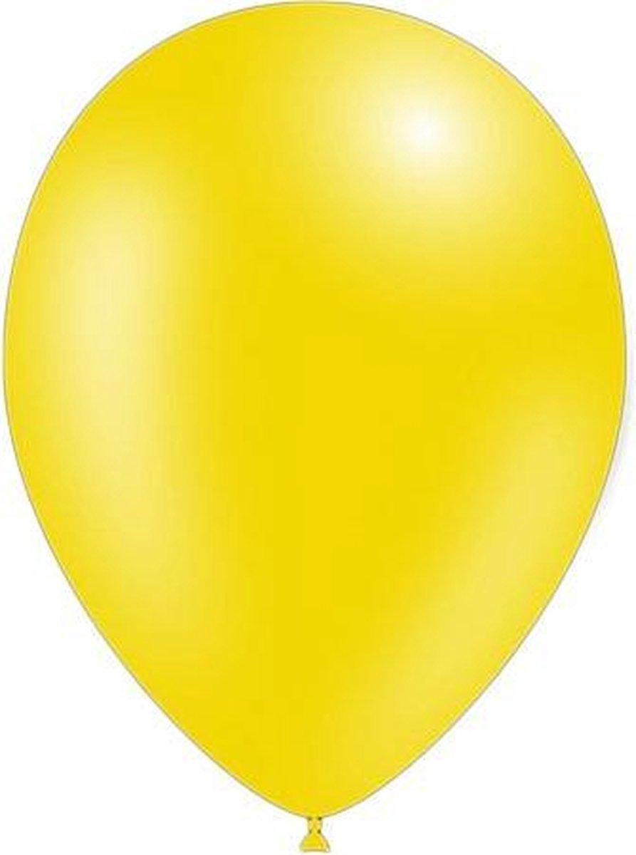 100 stuks - Feestballonnen metallic geel 26 cm professionele kwaliteit