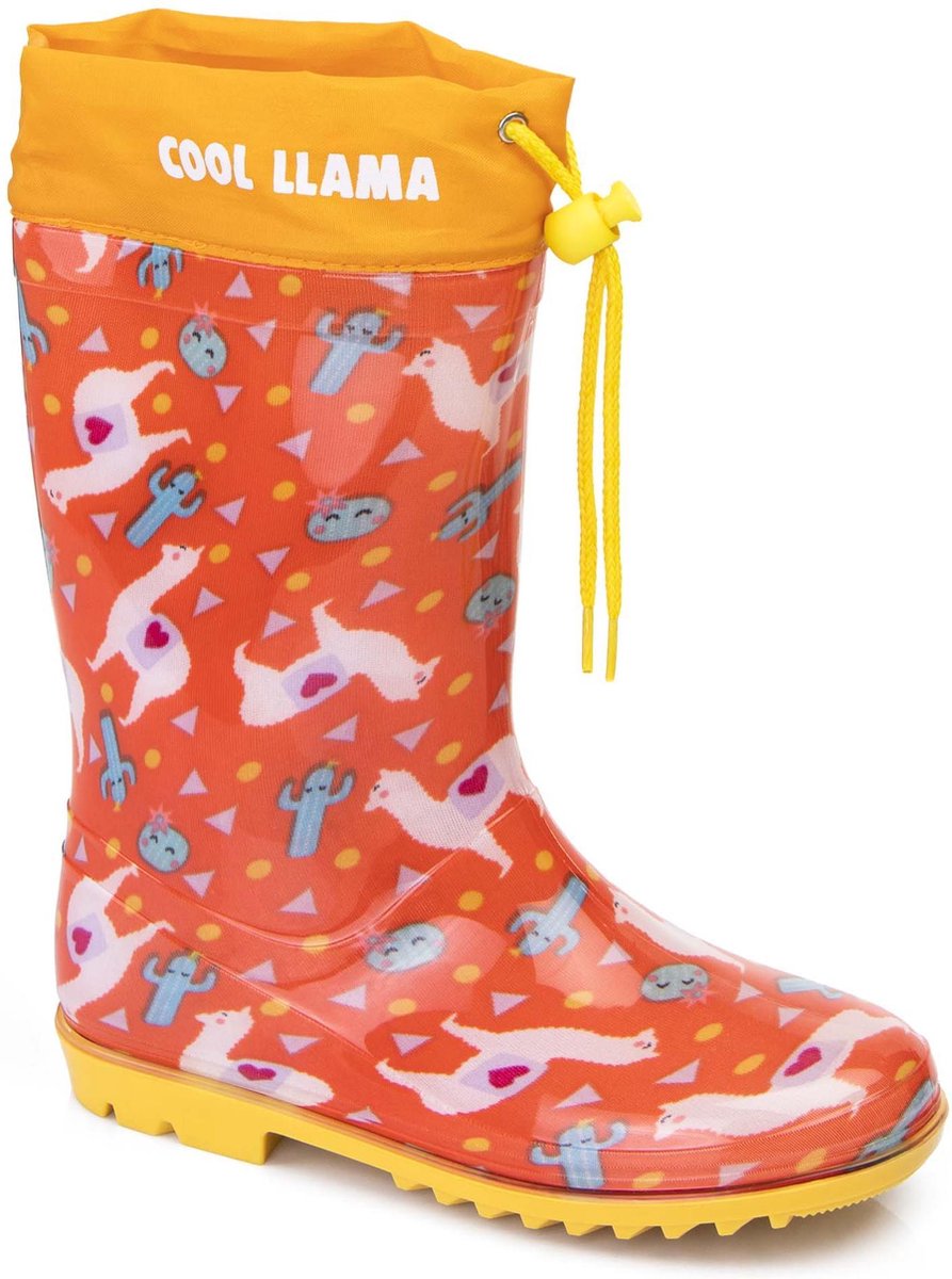 Kinder regenlaarsjes|cool LLama|kleur oranje/geel|maat 28 cm|Bottes de pluie pour enfants | cool LLama | couleur orange / jaune | taille 28 cm
