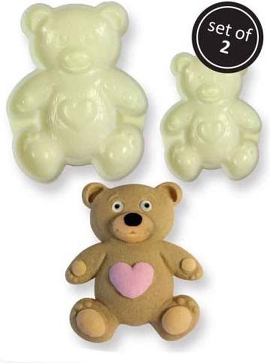 JEM Pop it uitsteker/mal Teddy (teddy beer) set/2