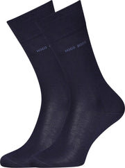 HUGO BOSS George uni (1-pack) - herensokken katoen - donkerblauw -  Maat: 47-48