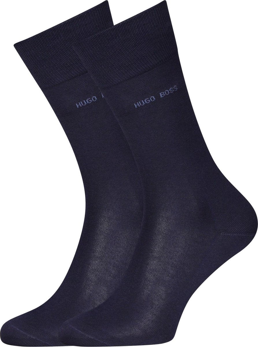 HUGO BOSS George uni (1-pack) - herensokken katoen - donkerblauw -  Maat: 47-48