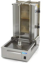 Doner Kebab / Gyros / Shoarma Grill 2 Branders - Gas - RVS - Max. 20 kg Vlees - Verstelbare Spies - Links + Rechts Draaiend - Doner Grill - Maxima