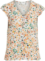 Vidannia S/l Top 14067299 Cloud Dancer/aop