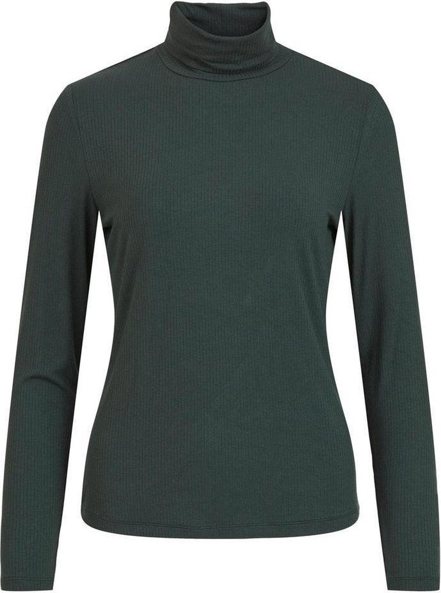 Visolitta Rib Rollneck L/s Top/su - 14056526 Darkest Spruce