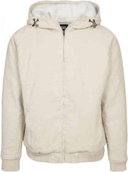 Urban Classics Vest met capuchon -2XL- Corduroy Creme/Wit