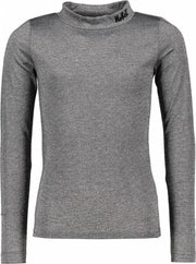 Nobell Meisjes Shirt - Grijs/Zilver - Maat 122/128