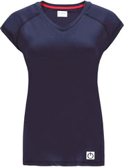 Re-Born V Nek T-shirt Kap Mouw Dames - Navy - Maat S