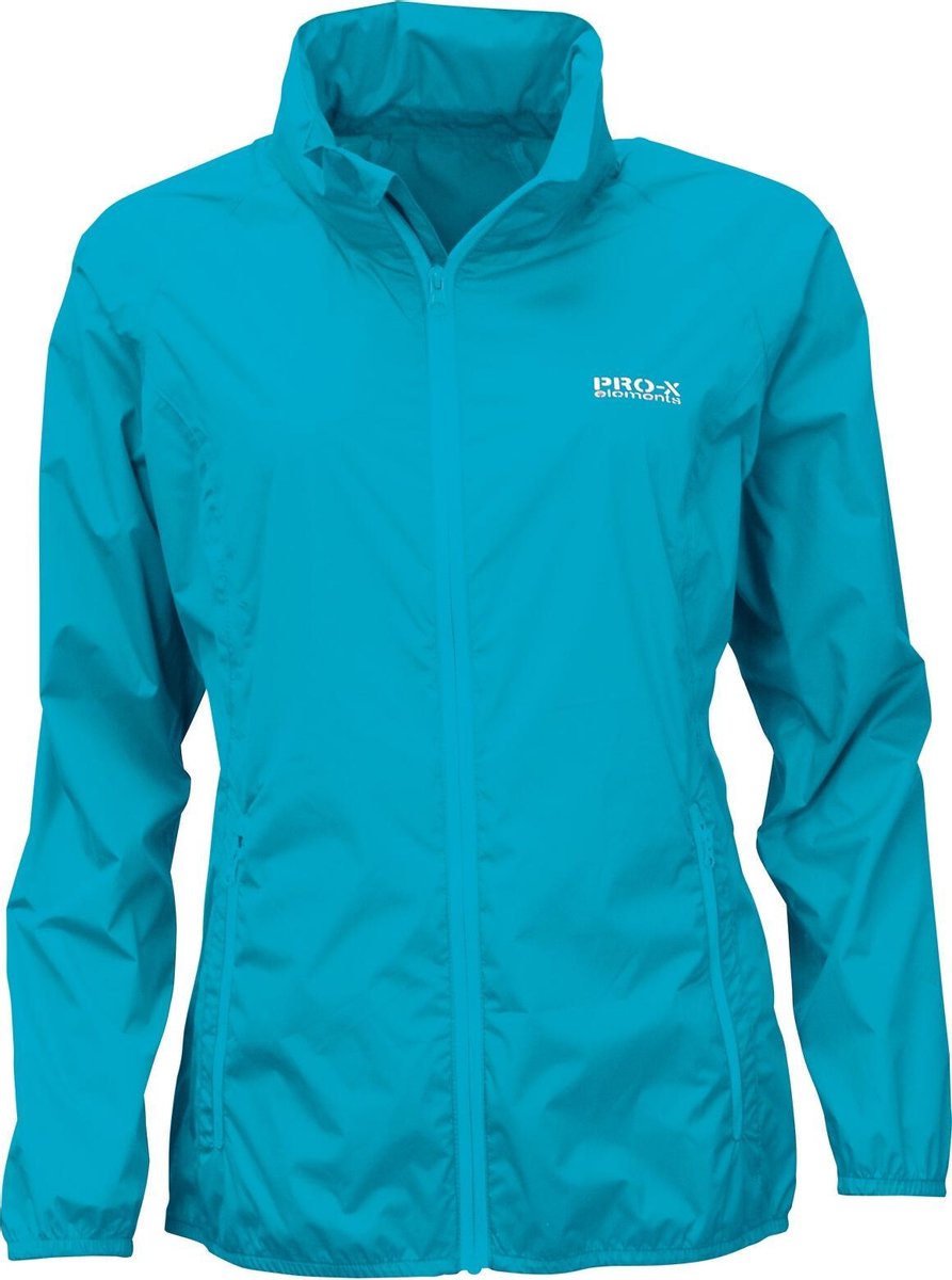 Pro-X Elements - Opbergbare regenjas voor dames - LADY PACKable - Neon turquoise - maat 38EU