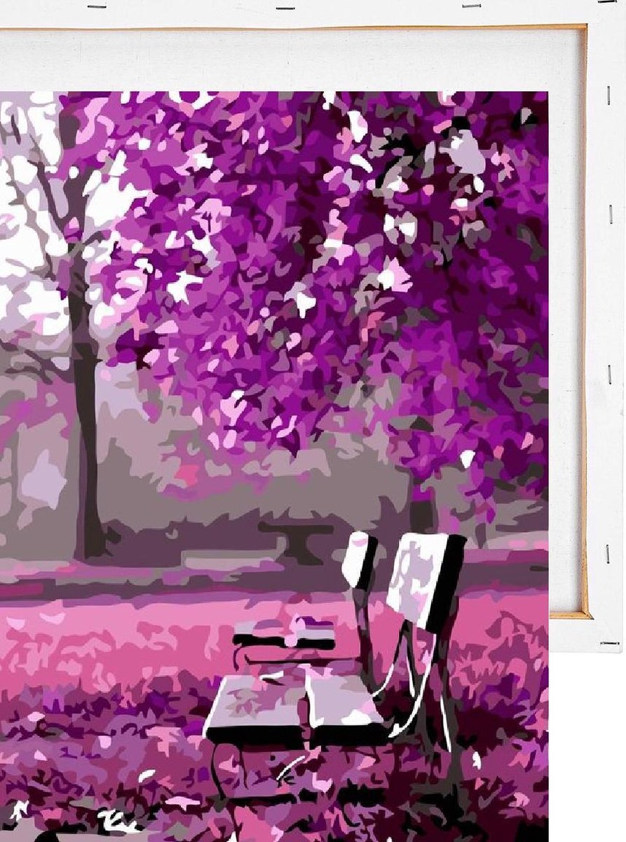 Schilderen op nummer pakket Paars herfst bos - 40 x 50 cm