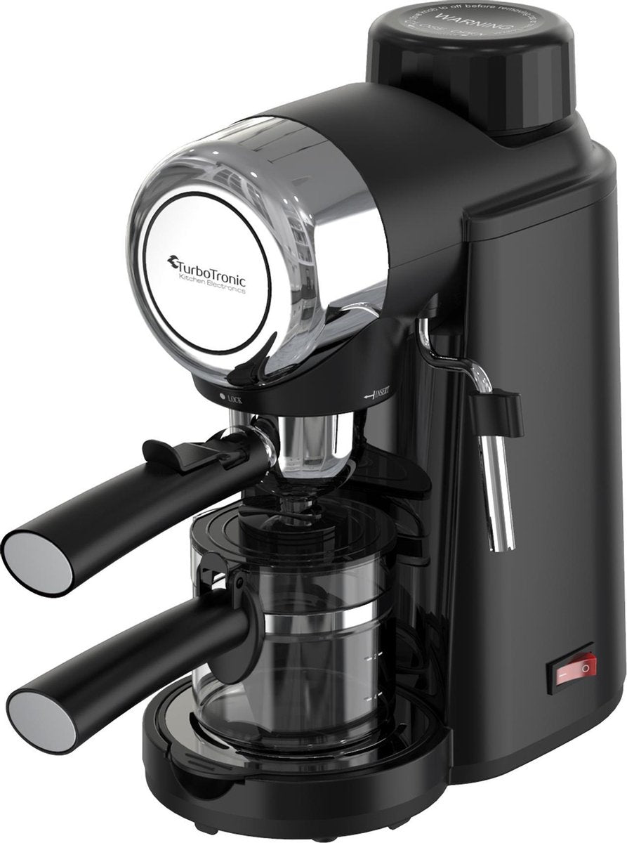 TurboTronic CM24 Espresso Machine Retro Pistonmachine 3.5 Bar pomp - Zwart