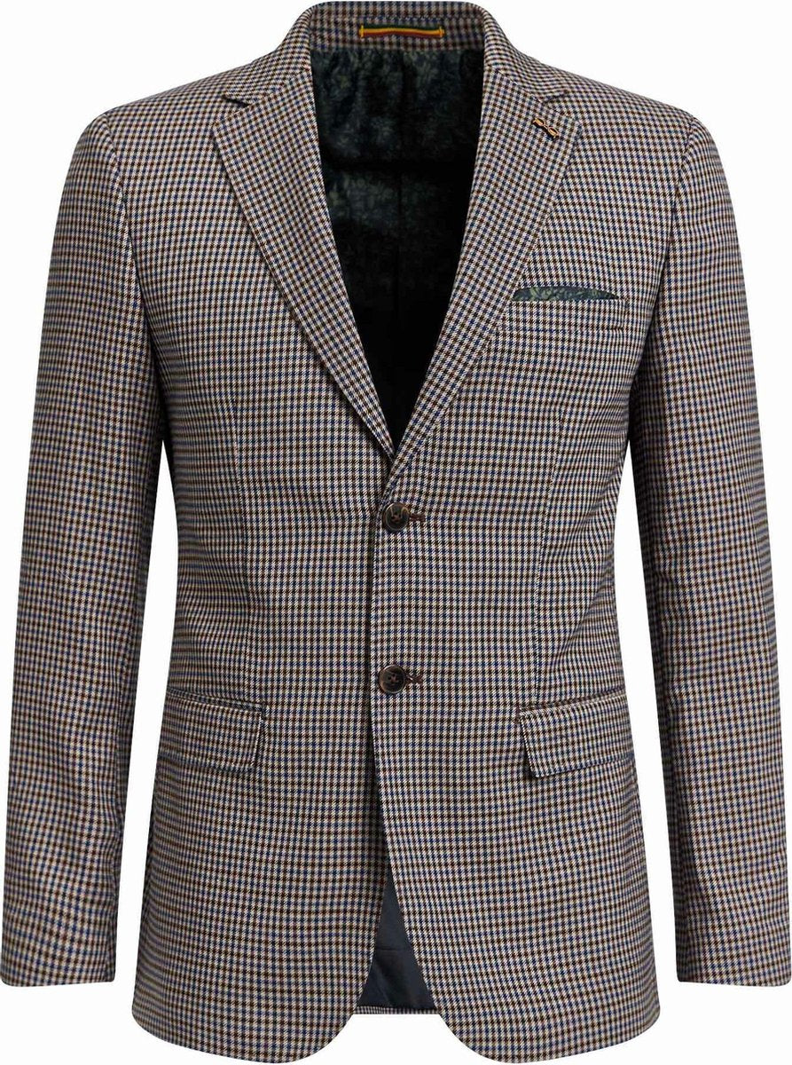 WE Fashion Heren slim fit geruite blazer