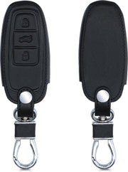 kwmobile autosleutelhoes voor Audi A6 A7 A8 Q7 Q8 3-knops autosleutel Keyless - Beschermhoes van imitatieleer in zwart