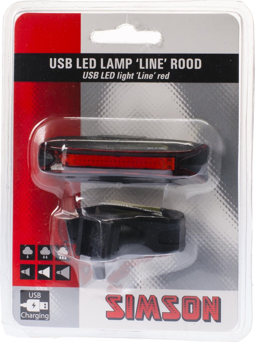 Simson USB LED lamp 'Line' rood