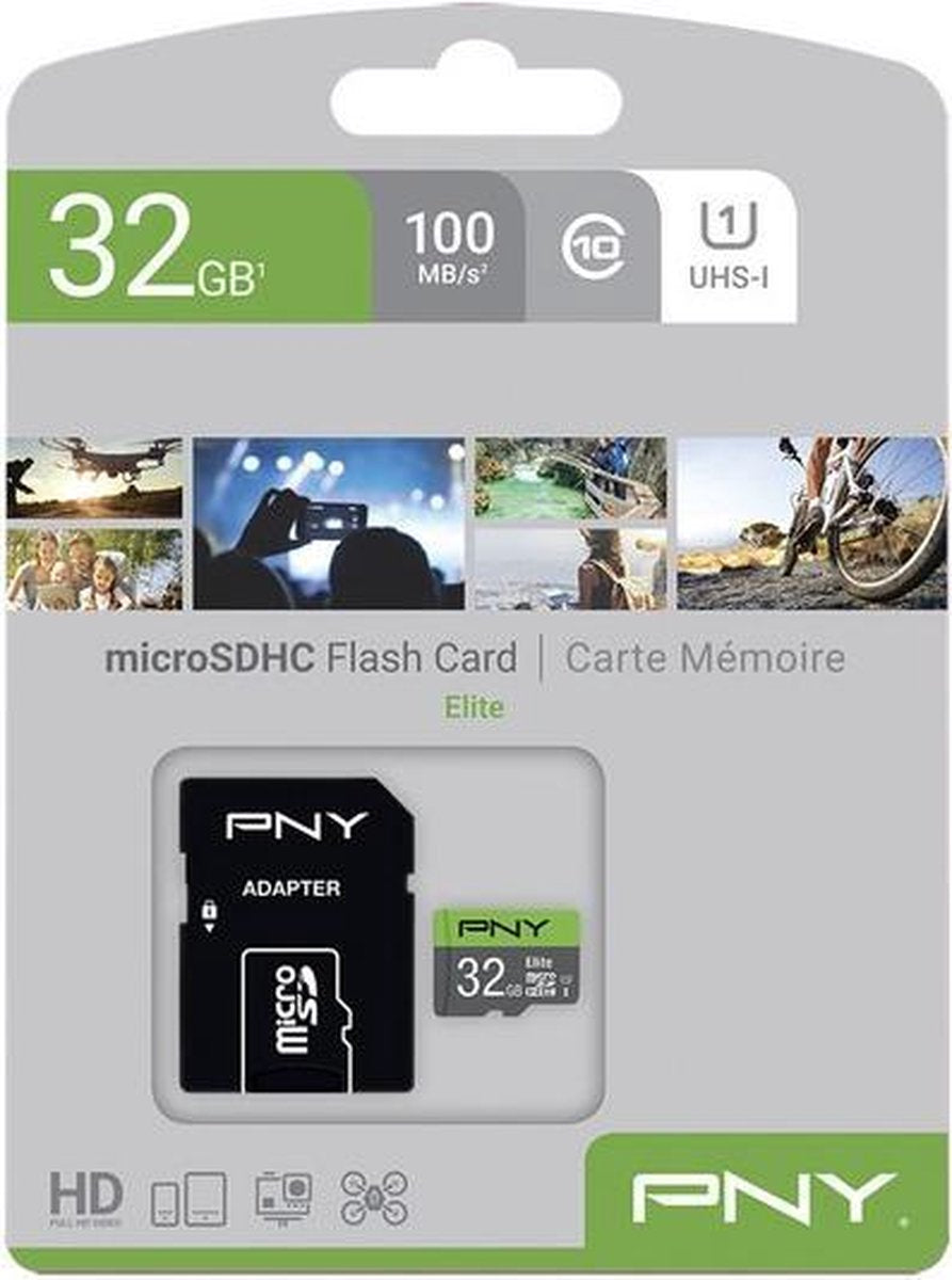 PNY Elite flashgeheugen 32 GB MicroSDHC Klasse 10
