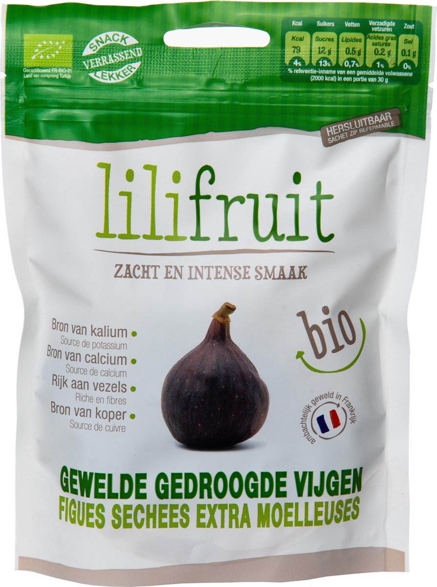 Gewelde vijgen Lilifruit - Zak 150 gram - Biologisch