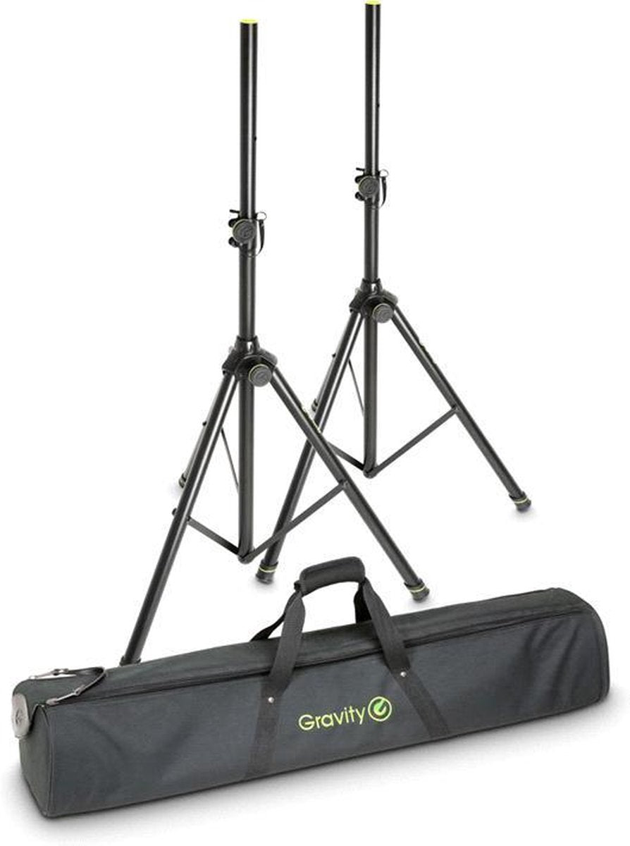 Gravity SS 5211 B SET - Speakerstatieven set: 2x speakerstatief + opbergtas - zwart