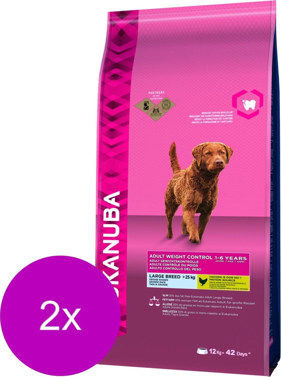 Eukanuba Adult Light Large Breed Kip - Hondenvoer - 2 x 12 kg