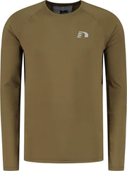Newline Longsleeve  Sportshirt - Maat XXL  - Mannen - Olijfgroen/Zwart