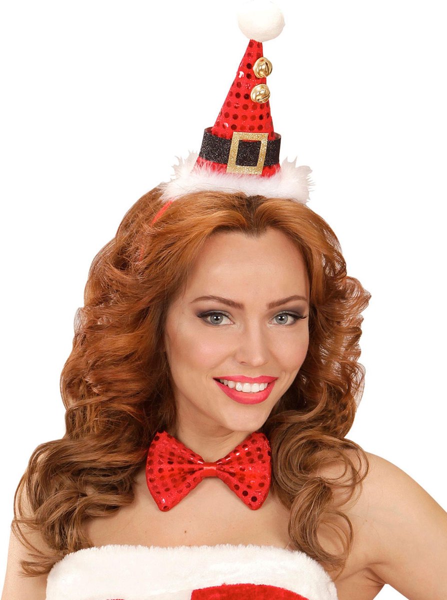 Kerst Haarband Kerstmuts en Strikje