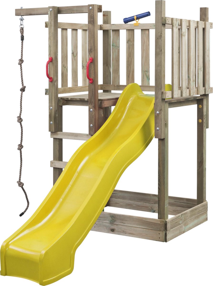 SwingKing Speeltoren Mario + glijbaan Geel    - 120x104x210cm