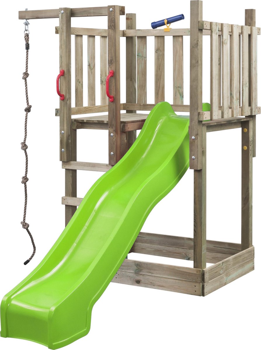 SwingKing Speeltoren Mario + glijbaan Appelgroen    - 120x104x210cm